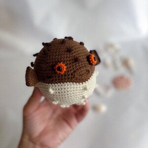 Crochet fish puffer blowfish,Crochet sea animals,Crochet Diodon Hedgehog fish,Toddler toy with Sea Creatures,Soft ocean animals,exotic fish