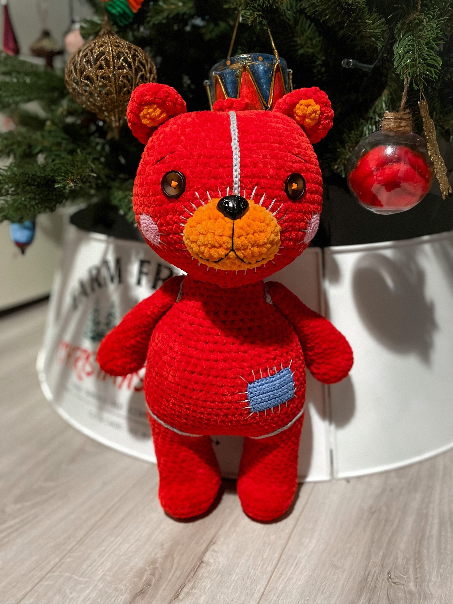 New Red Teddy Bear Toyscrochet Etsy Ireland