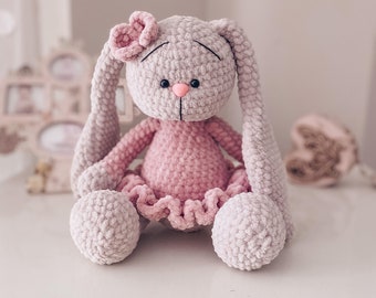 shipping 14-17 days Amigurumi bunny toy, Plush bunny toy, Easter bunny toy, rabbit Stuffed toy, Crochet bunny, personalized  bunny long ears