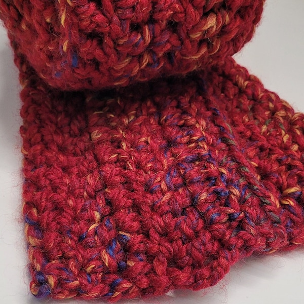 Women's Handmade Crochet Scarf - Extra Long 85"x5" - Red Multi - Thick and Chunky - Cozy and Comfy - Warm Winter Scarf - Christmas Gift Idea