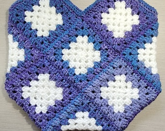 Hand Crocheted Granny Square Tote Bag: Retro Boho Market Bag