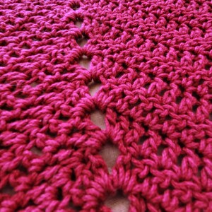 Handmade Crochet Wrap/Shawl - 100% Cotton - Magenta - Lacy, Crochet Shawl, Summer Wrap, Sundress Wrap, Spring and Summer Wrap, Gift for Her