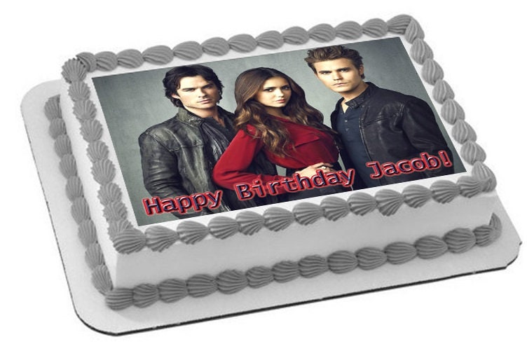 Vampire Diaries Anniversaire Image Gateau Topper Feuille De Etsy