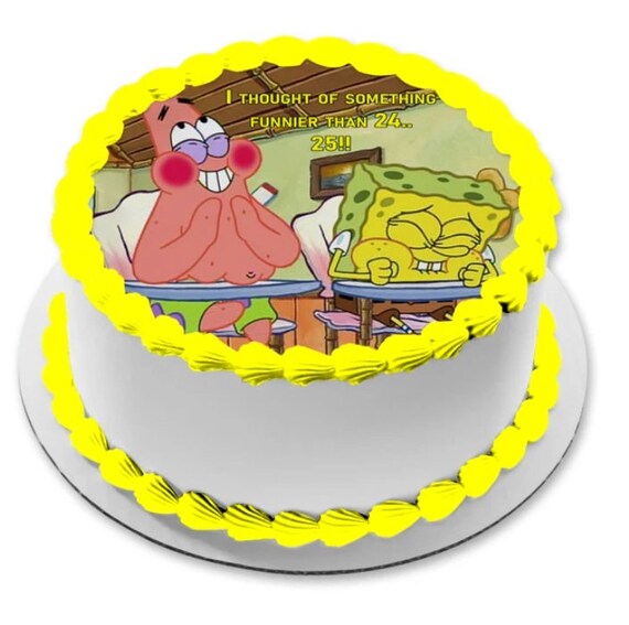 Spongebob Funnier Than 24 Image Cake Topper Edible Photo On Etsy