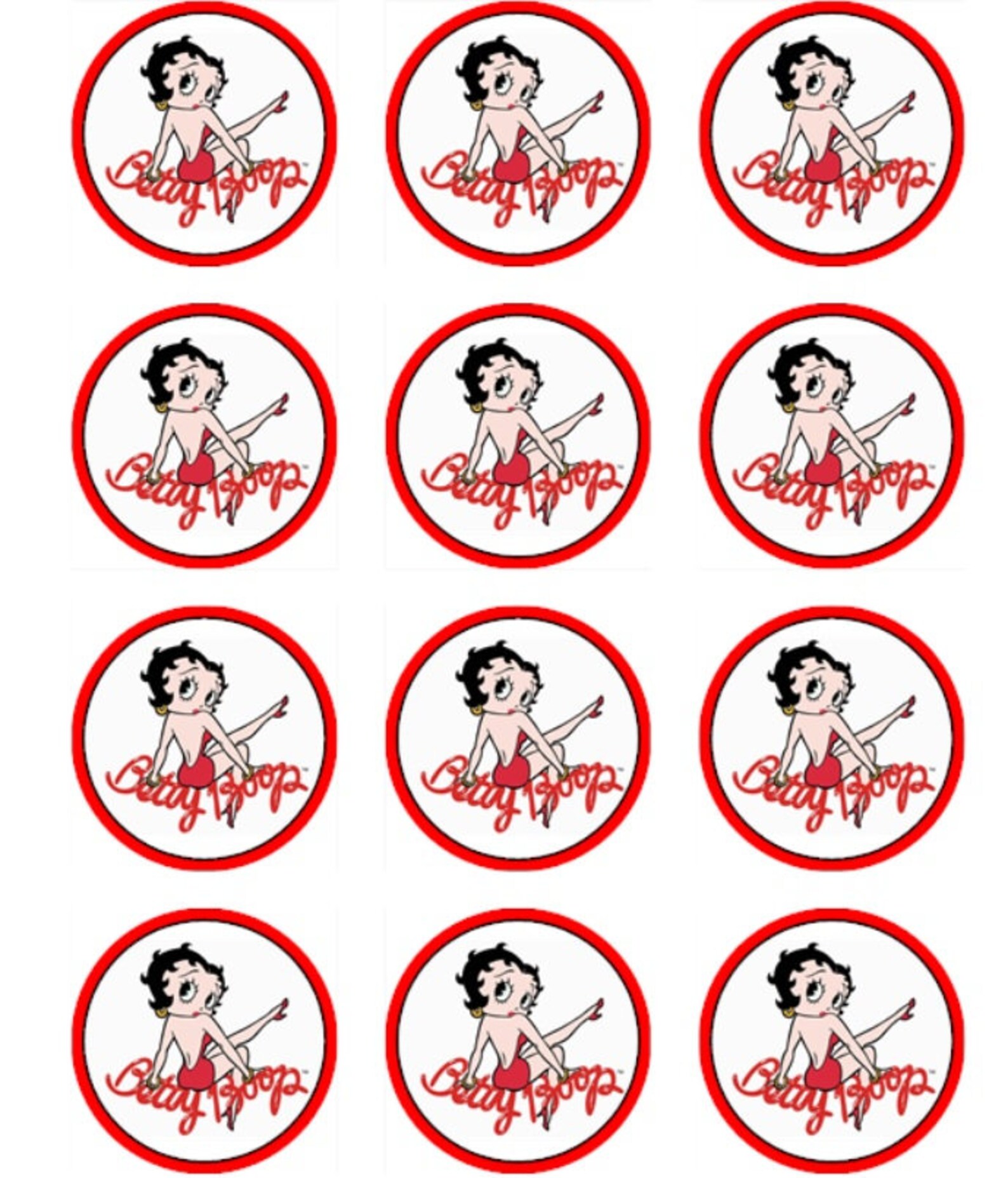 Betty Boop Image Cupcake Birthday Topper Edible Cake Frosting | Etsy