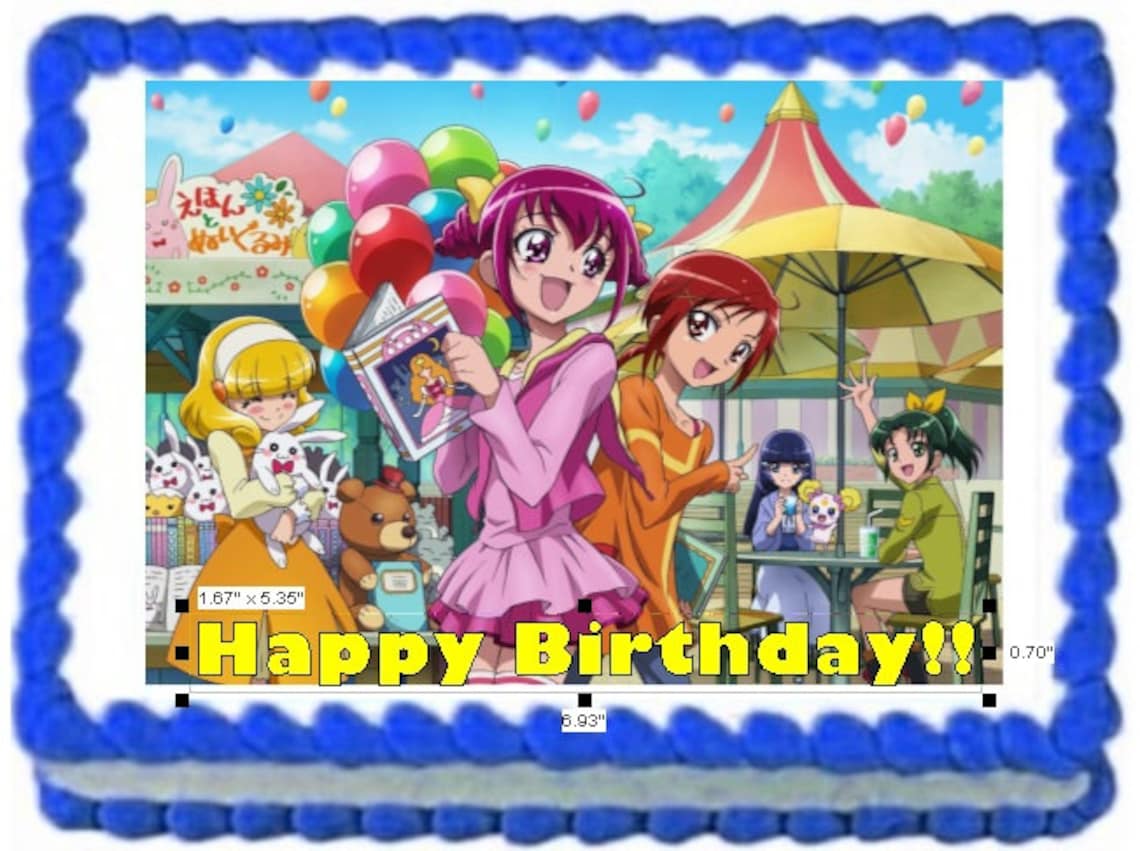 Glitter Force Birthday Image Cake Topper Edible Cake Frosting Etsy