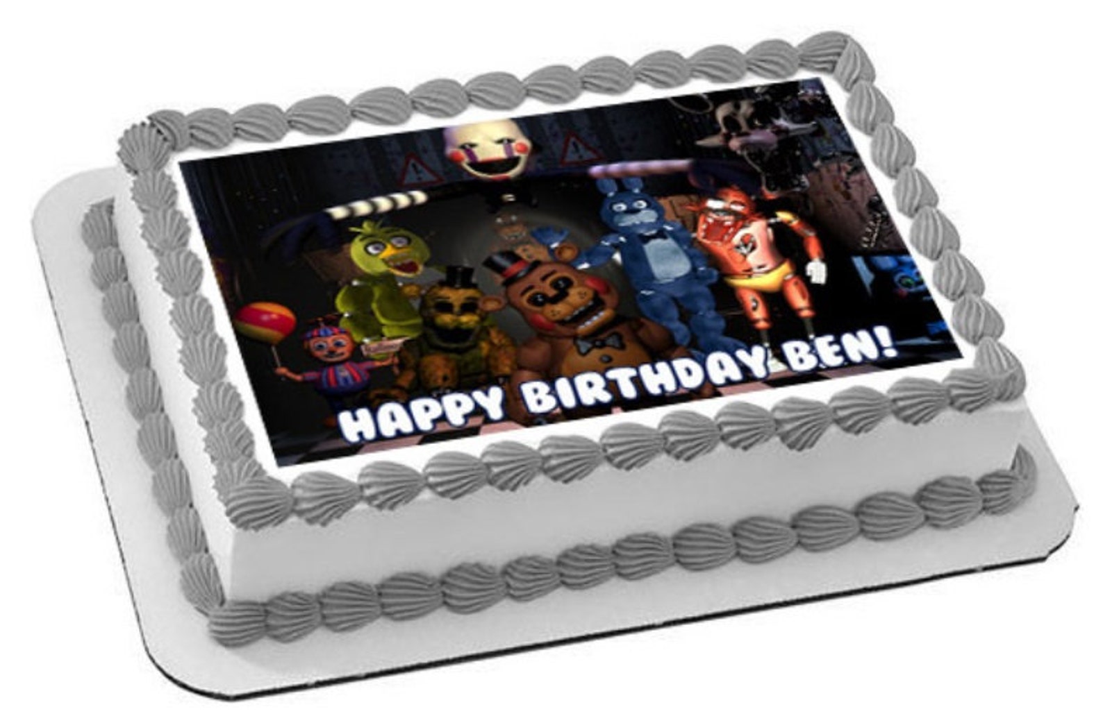 FNAF Birthday Image Cake Topper Edible Cake Frosting Sheet | Etsy