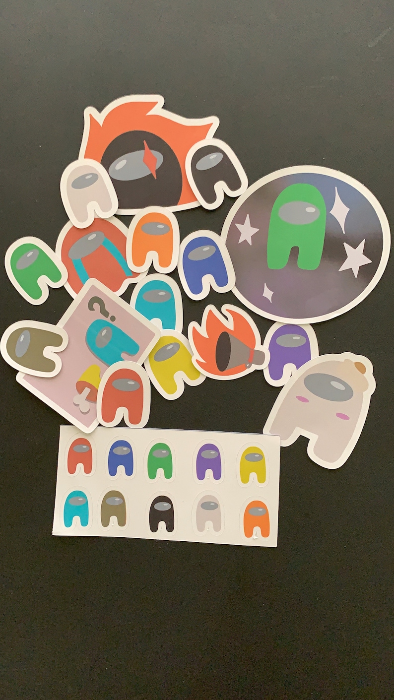 among us sticker set 25 piece set illustration etsy