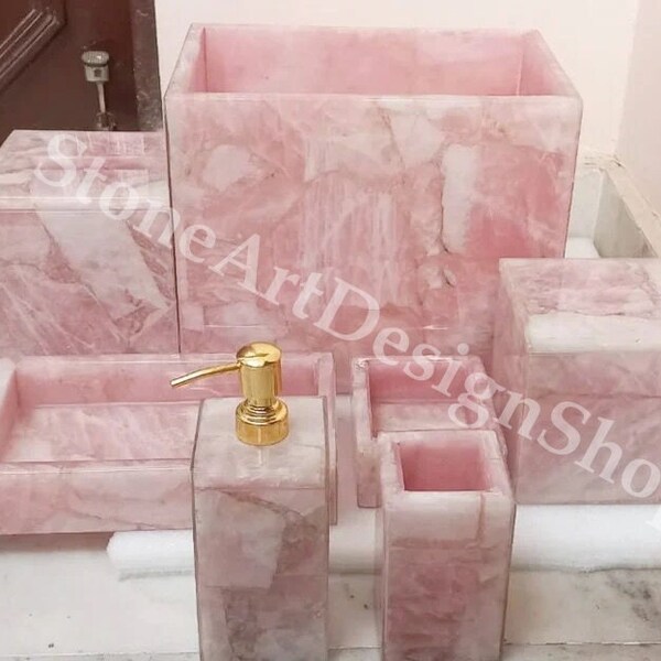 Rose Quartz Tray for Bathroom Etsy