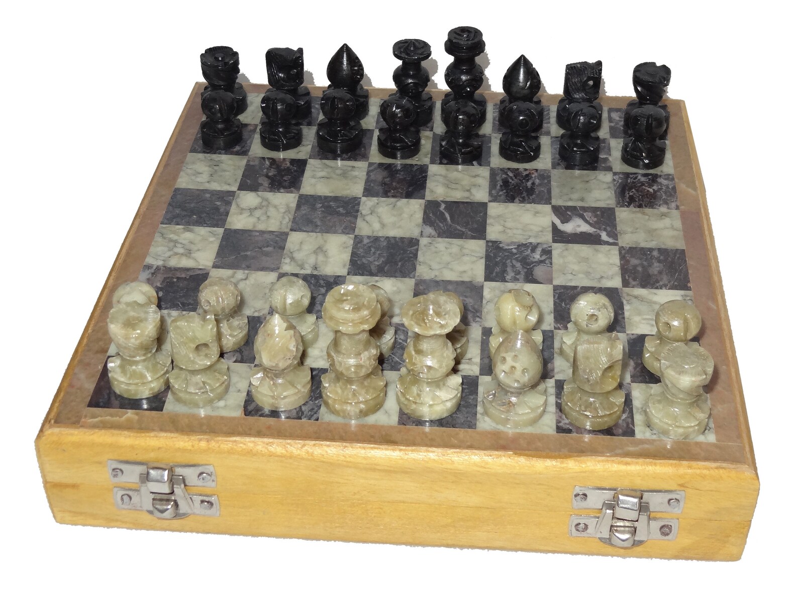 8x8 Handmade Wooden Chess Set With Marble Chess Etsy