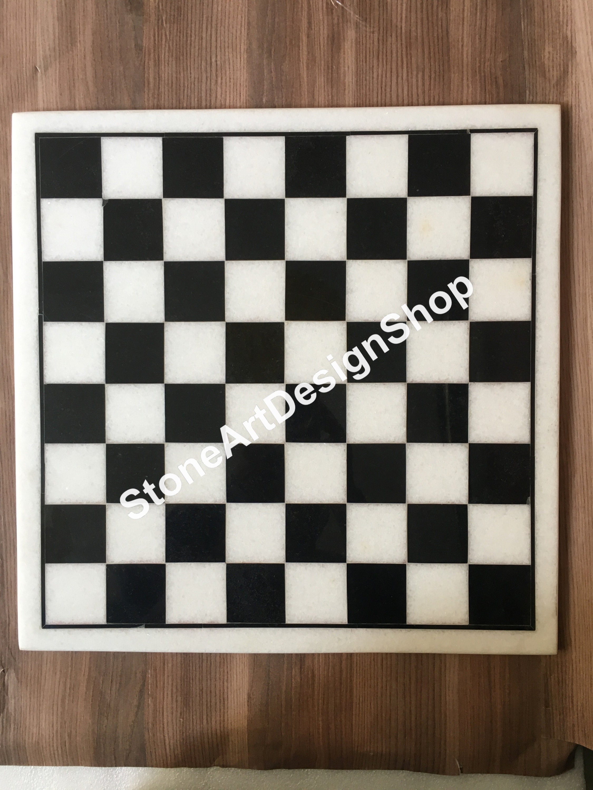 White Black Marble Chess Set, Packaging Type: Export Packing