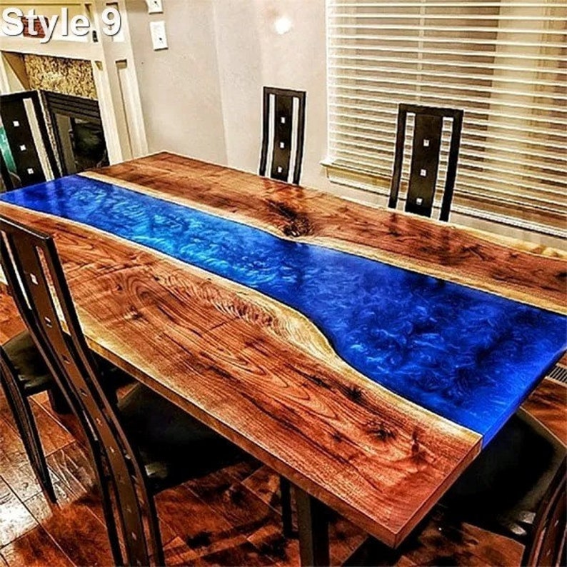 Epoxy Table Dining Sofa Center Table Top Live Edge Walnut Etsy