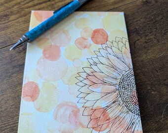 Sunflower Watercolor Note Card: Floral Stationery, 5x7 Blank Greeting Card