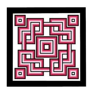 Pink Rose Knot Interlacing Cross Stitch Pattern, PDF Download, Modern Cross Stitch, Geometric XStitch Pattern, Abstract cross stitch