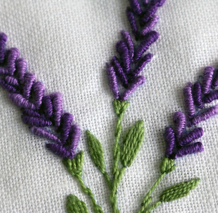 Lavender Handmade embroidery linen pocket Etsy