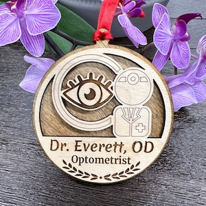 Eye Doctor Personalized Ornament/Optometrist/Ophthalmologist/Optical Assistant/Desktop Eye Doctor Name/3D Plaque/Desktop Eye Doctor Sign