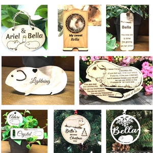 Guinea Pig Personalized Ornament/Cage Tag/Keychain/Guinea Pig Body/Guinea pig Accessories/Personalized Guinea Pig Bookmark/Cellphone Stand