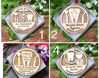 Dentist Personalized Christmas Ornament/Dental School Students Gift/Tooth/Dentist/Hygienist Gift/Dental Assistant Gift/Dental Office Gift