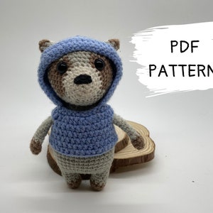 Crochet pattern raccoon in a hoodie forest animals woodland creatures