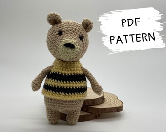 Bee Bear crochet pattern woodland creatures forest animals