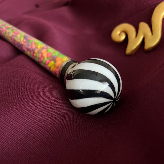 Charlie and the Chocolate Factory Inspired Replica Willy Wonka Cane,  Costume, Walking Stick, Custom, Movie Character Costume Accessory 