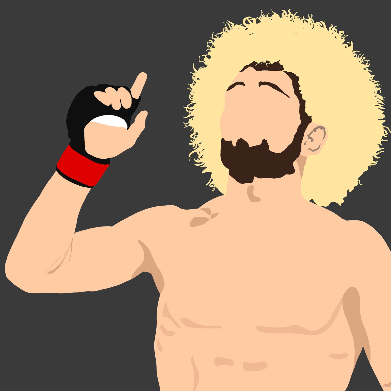 Khabib Minimalist Flat Vector UFC/MMA Artwork Art mural Etsy France