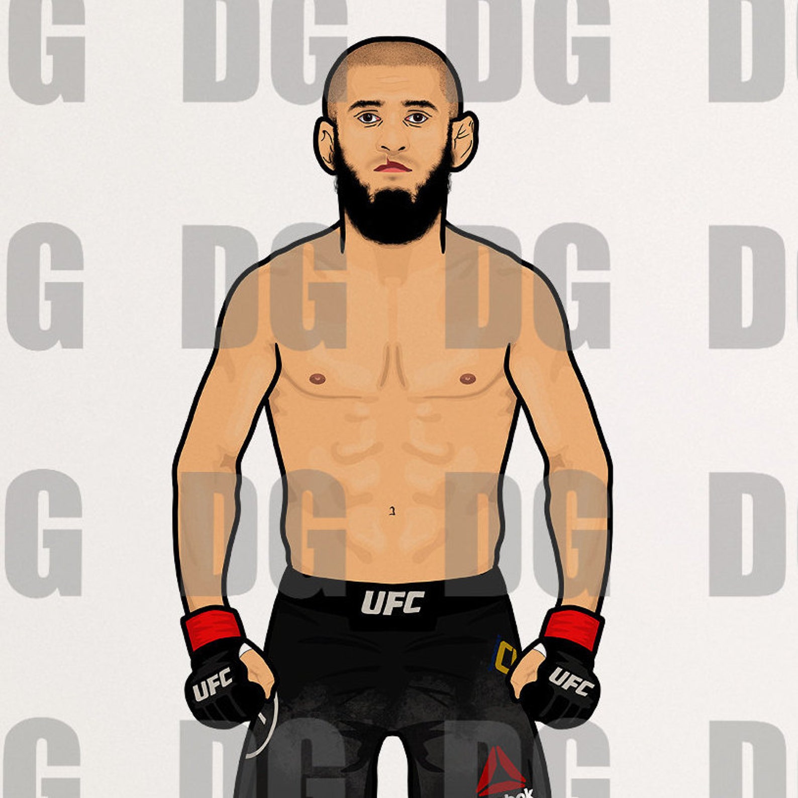 Khamzat Chimaev UFC/MMA Artwork Wall Art Gift Print Etsy