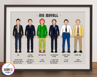 Rik Mayall - Bottom & Gästehaus Paradiso TV Show Outfits - Kunstwerk - Wandkunst - Geschenk - Druck - Poster