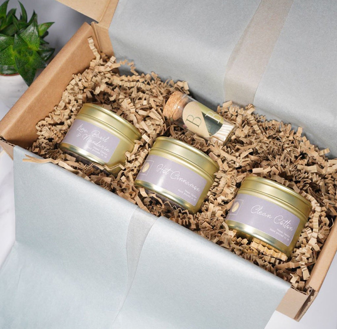 Candle gift box set 3 in a box vegan candle new home gift Etsy