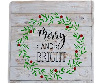 Merry and Bright SVG, Christmas SVG, Holiday SVG