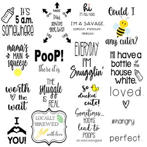 Mini Onesie Bundle, Onesie SVGs, Baby SVGs, Baby, onesies, baby shower gifts, baby ideas, baby shower ideas, 18 baby SVGs