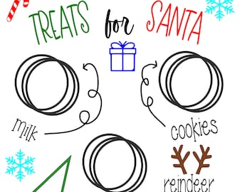Treats for Santa SVG, Santa SVG, Christmas SVG, Christmas, Platter, Santa tray, cookies for santa tray