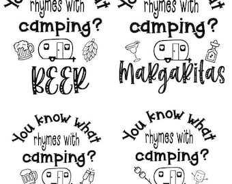 Mini Camping SVG bundle, camping buckets, summer, camping, SVG, light bucket, camping night light, camping decor, rhymes with, camp shirt