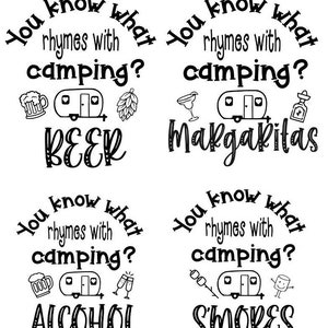 Mini Camping SVG bundle, camping buckets, summer, camping, SVG, light bucket, camping night light, camping decor, rhymes with, camp shirt
