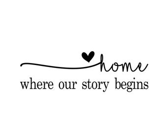SVG, home SVG, home where our story begins, love, signs