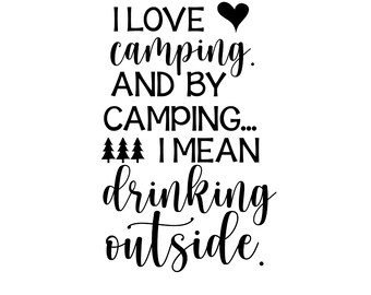 Camping SVG, Camping Bucket, Camping, I love camping, camping night light, camping decor, bucket light, drinking outside