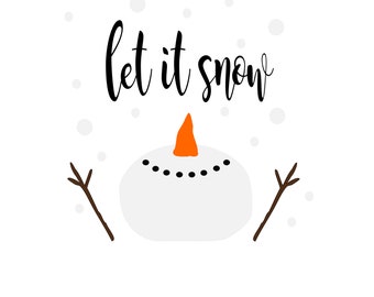 snowman svg, snowman looking up, let it snow, winter SVG