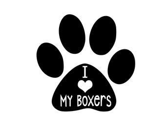 I Love My Boxers SVG, Boxer SVG, Car Decal, Dog Lover, Boxer Lover, Dog SVG