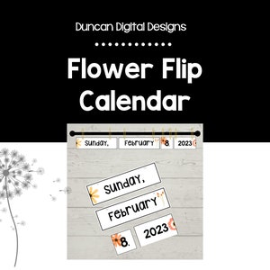 Flower Flip Calendar, Perpetual Calendar, Classroom Calendar Set