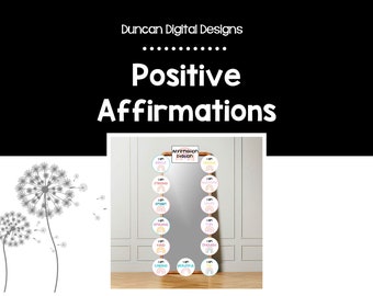 Positive Affirmations for kids, positive self talk, I am statements, Boho Affirmations