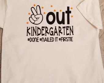 Peace out Kindergarten, kindergarten t-shirt, kindergarten graduation, graduation