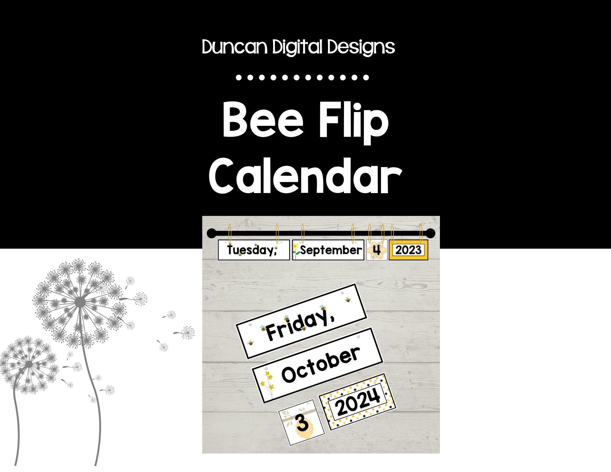 Bee Flip Calendar, Perpetual Calendar, Classroom Calendar Set - Etsy bee-flip-calendar-perpetual-calendar-classroom-calendar-set-etsy
