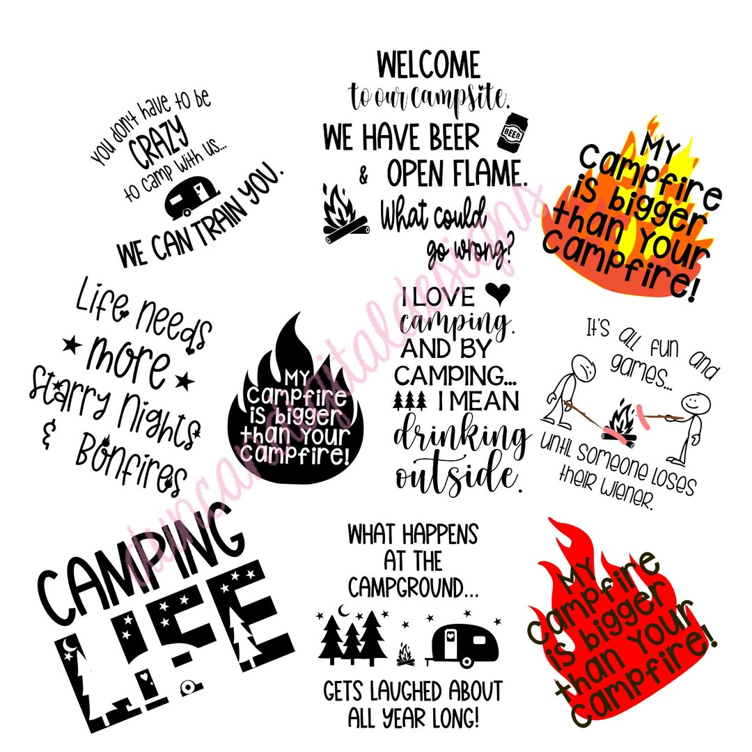Camping SVG Bundle, Camping Buckets, Summer, Camping, SVG, Light Bucket