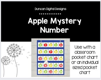 Apple Mystery Number, Hide and Seek Number Game, Classroom Math Game, Recognizing number activity