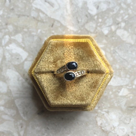Toi Et Moi Sapphire Diamond Bypass Yellow Gold Vi… - image 7