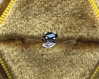 Sapphire Diamond Vintage Yellow Gold Et Tu Moi Ring