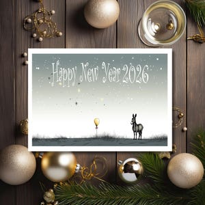 Funny Donkey New Year 2025 Card: Equestrian Celebration