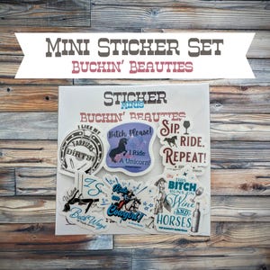 Buckin&#39; Beauties Mini Stickers: Sassy Cowgirl Equestrian Decals