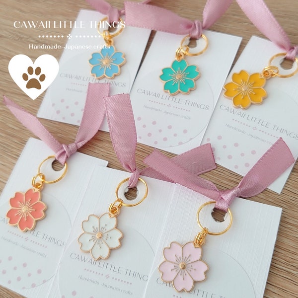 Pet collar charm / Sakura / cherry blossom / pet accessory / dog collar charm / Cat collar charm / cute / pet / kawaii / pet tag / dog tag