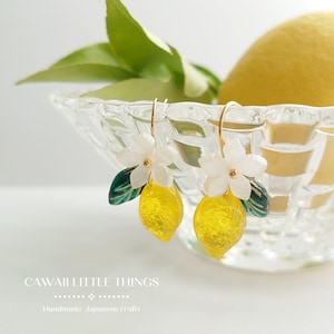 Hypoallergenic Fruity lemon earrings / fruits / fruit earrings / glass beads / gift / Czech glass beads / italy / lemon / fruits / lime /